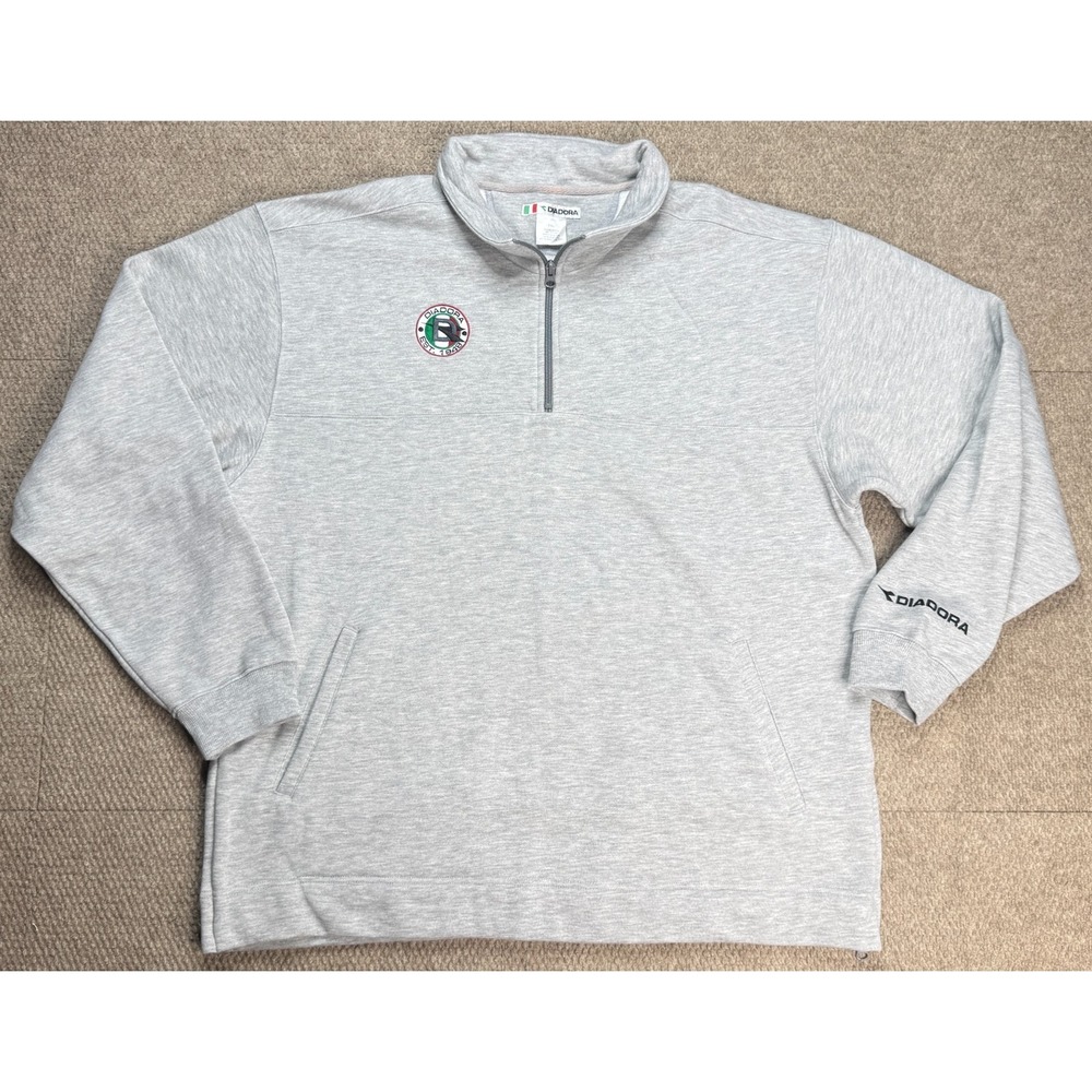 Diadora Vintage 1/4 Zip Men's Embroidered‎ Long Sleeve Sweatshirt Size XXL